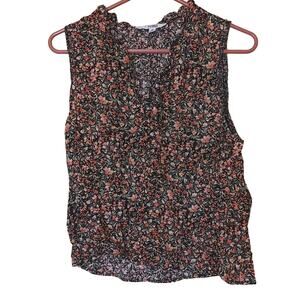BB Dakota Steve Madden Floral Color Black Sleeveless Blouse Size Medium M Light